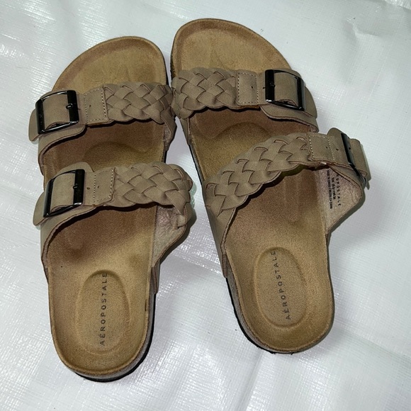 Faux Leather Braided Double-Strap Slide Sandal - Picture 2 of 4